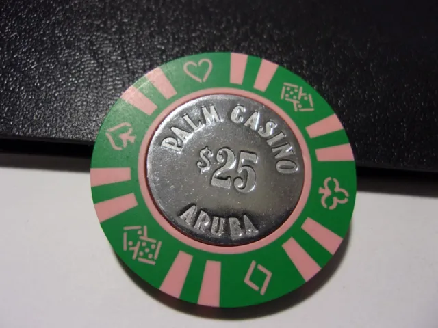 PALM CASINO $25 hotel casino gaming poker chip - Palm Beach, ARUBA