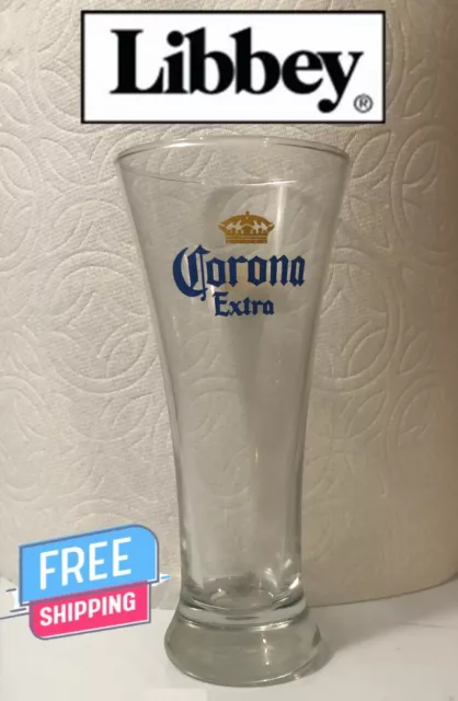 Libbey 12 oz. Flared Corona Pilsner Clear Beer Glass 24 in the Case blue Logo