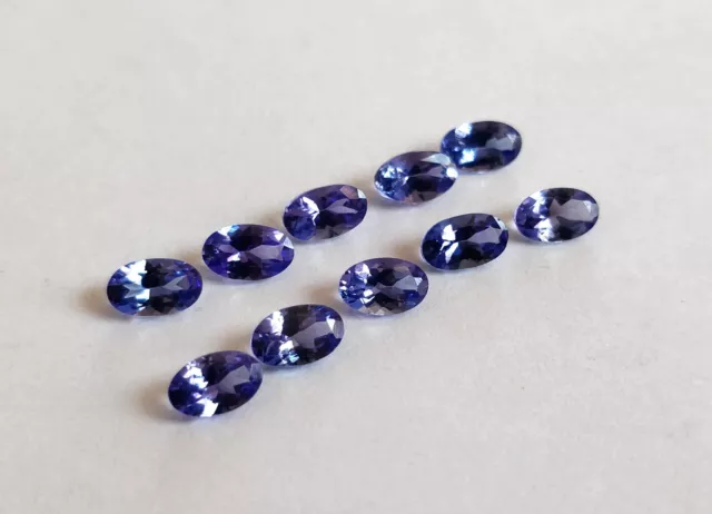 AAA+ Qualité 5x3 MM Ovale Tanzanite Naturelle Violacé Bleu Desseré 10 Pièces