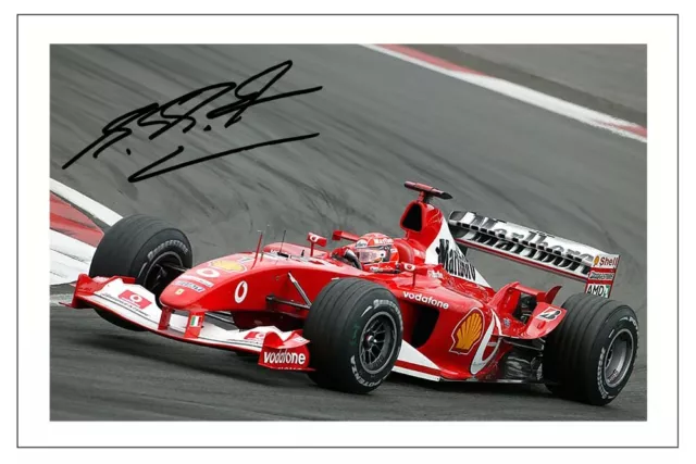 MICHAEL SCHUMACHER Signed Autograph PHOTO Fan Gift Print FORMULA ONE F1 Ferrari