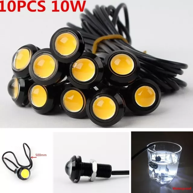 10 pcs Eagle Eye COB Amber LED Lamp For Car Motorcycle Running DRL Tail/Head