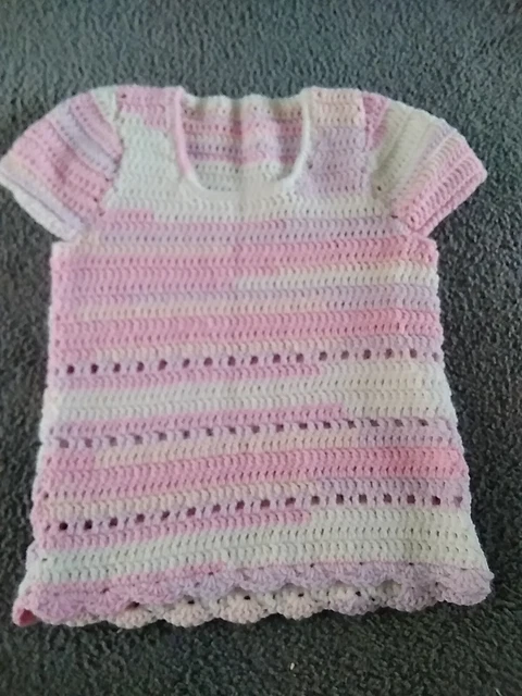 Hand Crocheted Girls Summer Top New .24 Inch Chest 17 Inch From Shoulder To Hem