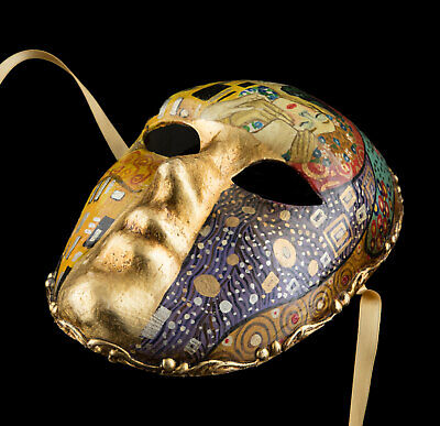 Mask from Venice Volto Face the Kiss Paper Mache Inspired Per Klimt 2575 2