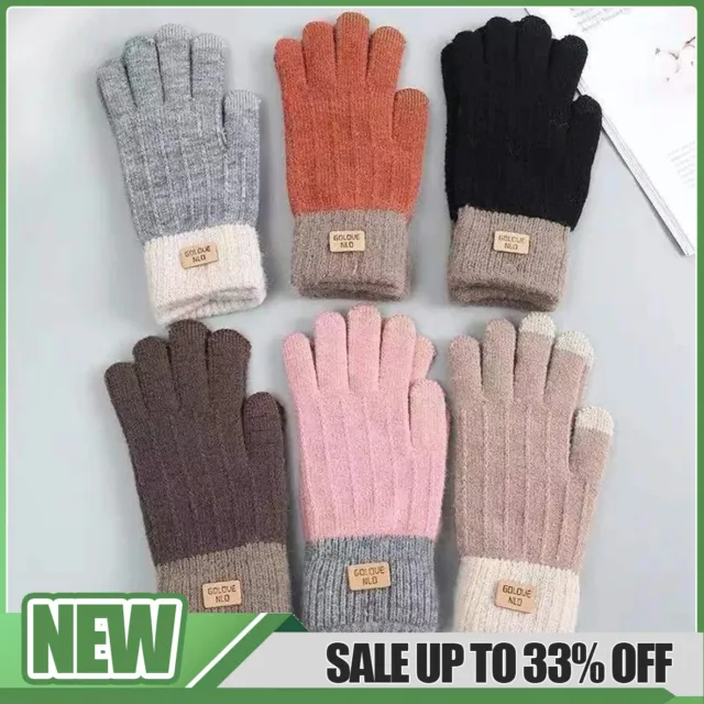 Women Ladies Winter Gloves Touch Screen Thermal Soft Warm Fleece Lined Knitted