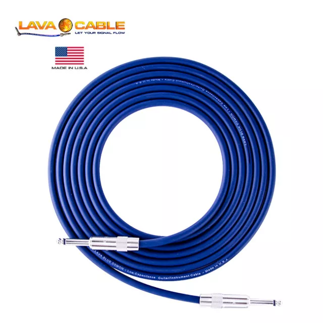 Lava Cable Blue Demon Instrument Guitar/Bass Cable Straight 1/4" to 1/4" - 20 ft