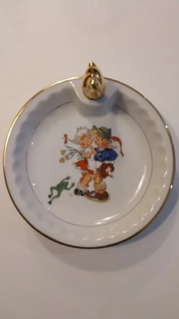 Assiette chauffante pour bébé, assiette à bouillie en porcelaine française Doré