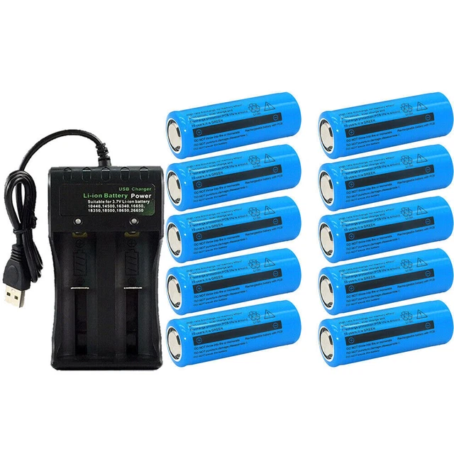 LED FLASHLIGHT HEADLAMP 26650 Battery 3.7V Liion Rechargeable