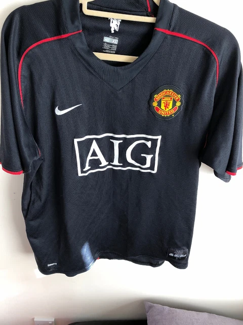 MANCHESTER UNITED XL third Shirt Adult Black AIG Nike long sleeve