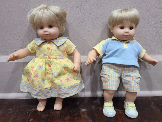 American Girl Bitty Baby Twins Doll Blonde Hair Blue Eyes with Sunny Day Outfits