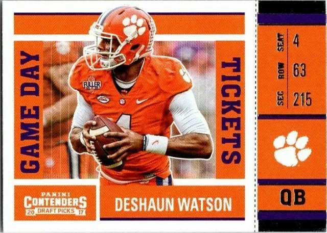 2017 Panini Contenders Draft Picks Game Day Tickets Card #1 Deshaun Watson