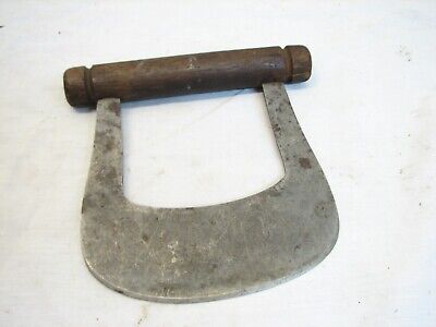 Early Kitchen Primitive Food Chopper Blade Knapp & Cowles Iron Wood Tool Wrought