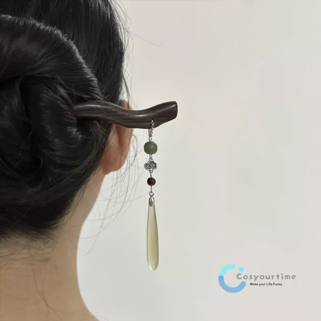 2PCS Chinese Traditional Flower Hair Sticks Vintage Wooden Hairpin