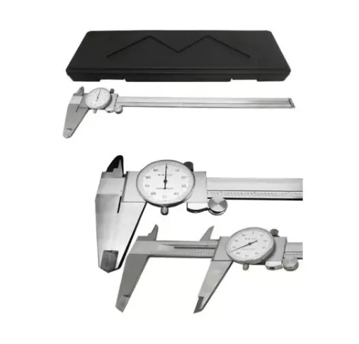 12'' Shockproof Dial Caliper Stainless Steel001'' GRAD Calipers Ruler w/ Case