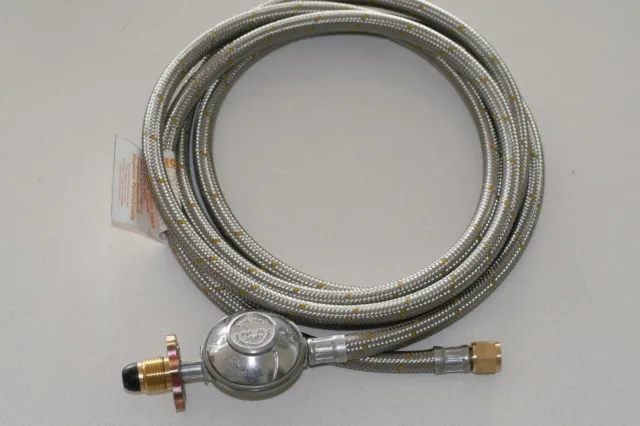 Stainless Steel Ziegler Brown BBQ to LPG gas bottle POL hose, 3m also fits lcc27 2