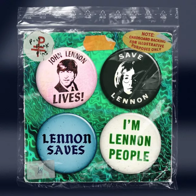 JOHN LENNON Beatles Yoko Plastic Ono NYC Pin Button Badge Set x4