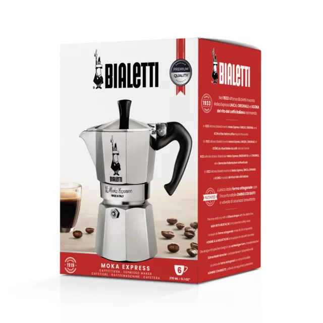 NEW 6 CUP BIALETTI MOKA Espresso Coffee Maker Percolator Perculator Stove Top