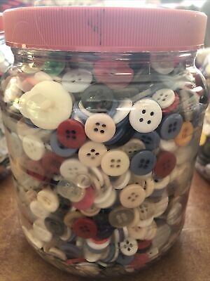 Lot Of 3+ Pounds Sewing/craft Buttons Mixed Sizes Colors Vintage Metal Plastic