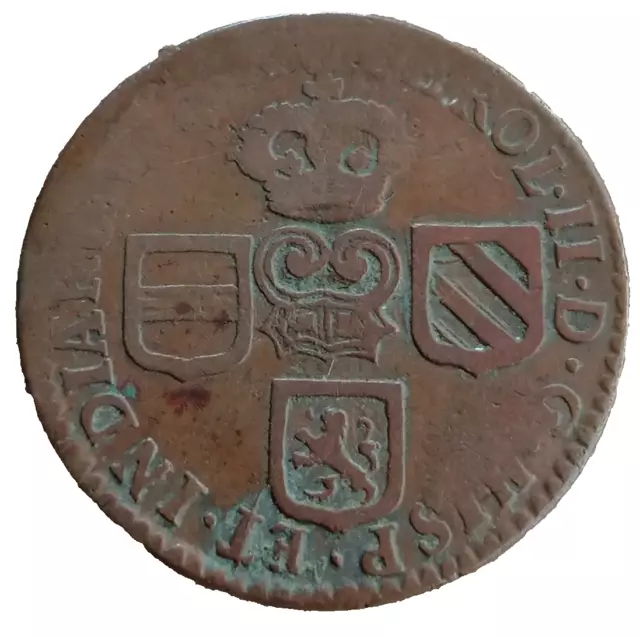 PAYS-BAS ESPAGNOLS - DUCHÉ DE BRABANT - CHARLES II D'ESPAGNE 1 Liard 1692 Anvers