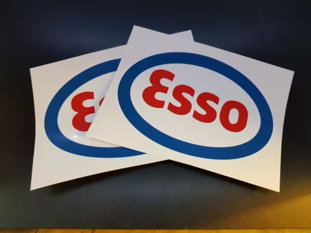 2 x Classic Esso Stickers Race & Rally Car Stickers.