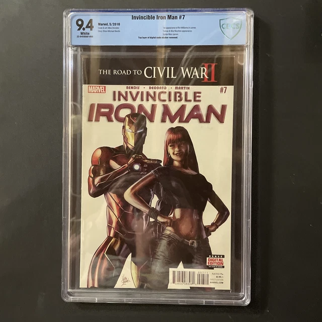 Invincible Iron Man #7 - CBCS 9.4 - 1st Print KEY! - 1st App of Riri Williams