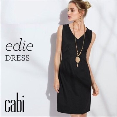 cabi Womens Dress Edie Black Ponte Knit Sheath Career Size MEDIUM Style #3341