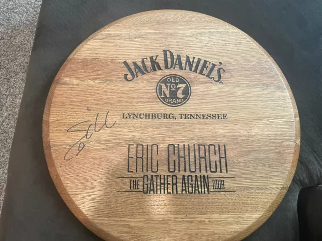 RARE!! Eric Church Autographed Jack Daniels Barrel Lid