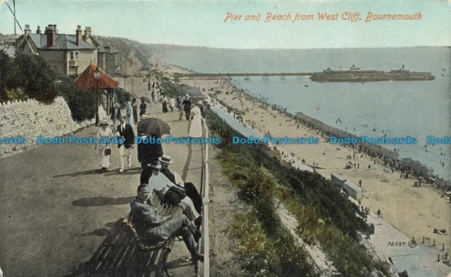 R647967 Bournemouth. Pier and Beach From West Cliff. W
