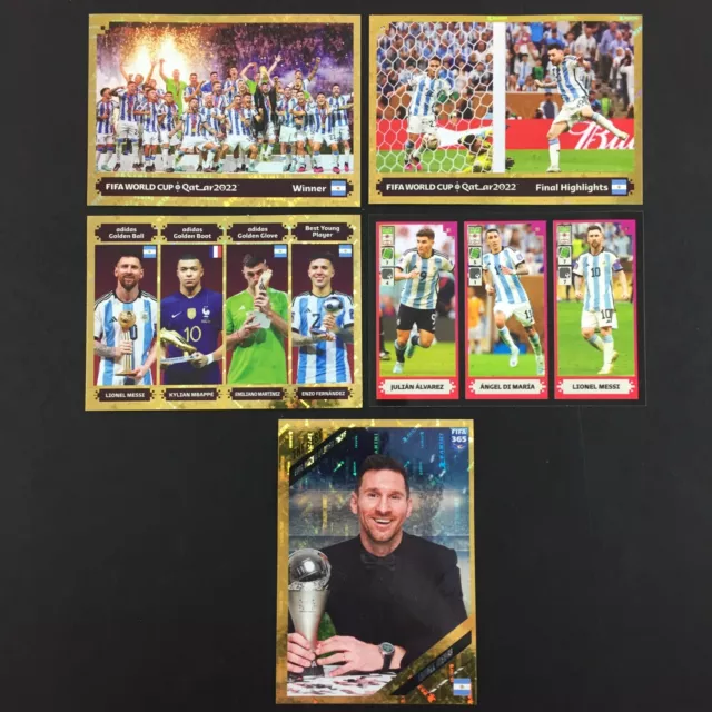 LIONEL MESSI 5 Stickers Panini FIFA 365 2024 World Cup 2022 Qatar
