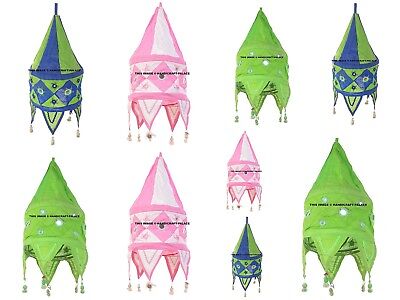 12 PC Wholesale Lot 2 Step Indien Embroidered Garden Lampshade Room Ceiling Art