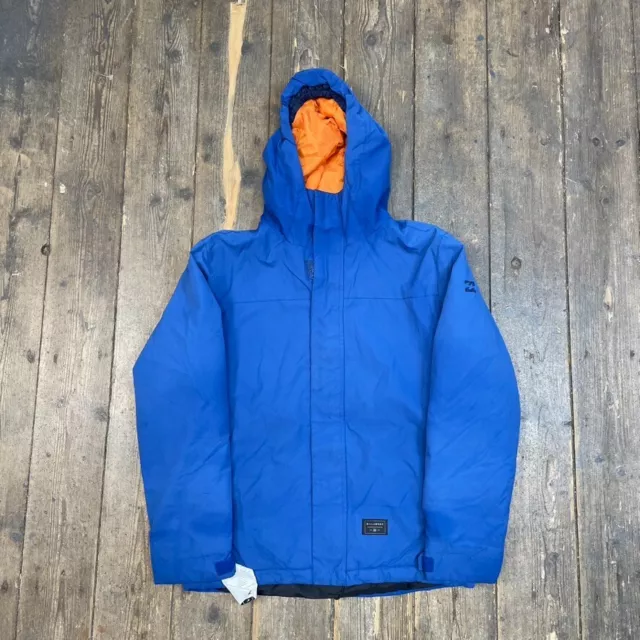 Billabong Rain Jacket Y2K Full Zip Windbreaker Coat, Blue, Mens Large