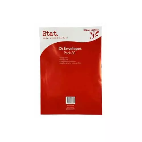 Stat Strong Peel & Seal Envelope White C4 (50pk)