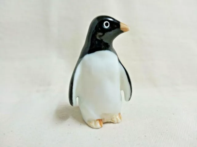 Miniature Ceramic Penguin Figurine Statue Home Decor Animal Dollhouse Black Gift