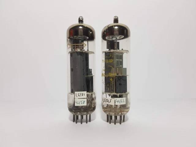 Paire De Tubes E188CC (1963) RT – Getter Annulaire, Broches Dorées – Testés TV7D/U