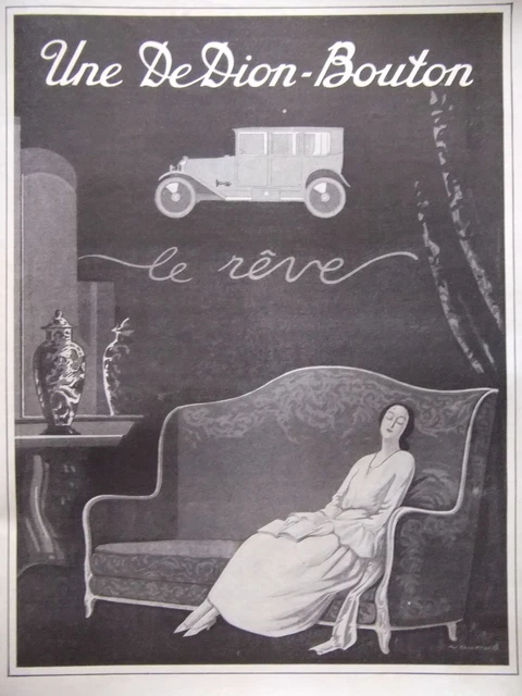 Publicité De Presse 1924 De Dion Bouton Le Rêve - Advertising