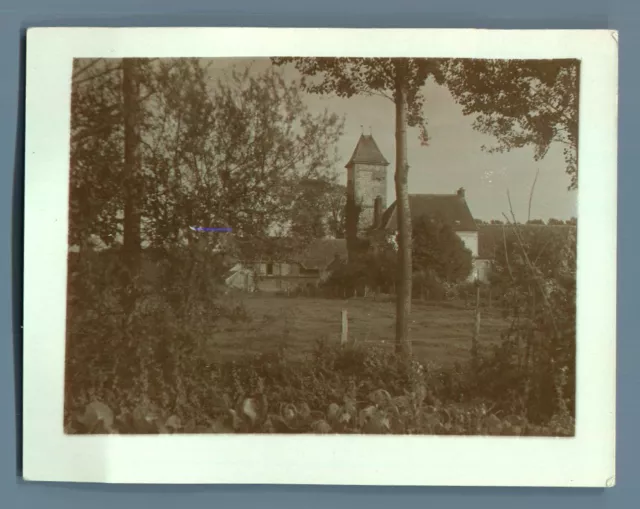 France, Nesles la Vallée Vintage Silver Print. Val d&#039;Oise Silver Drawing