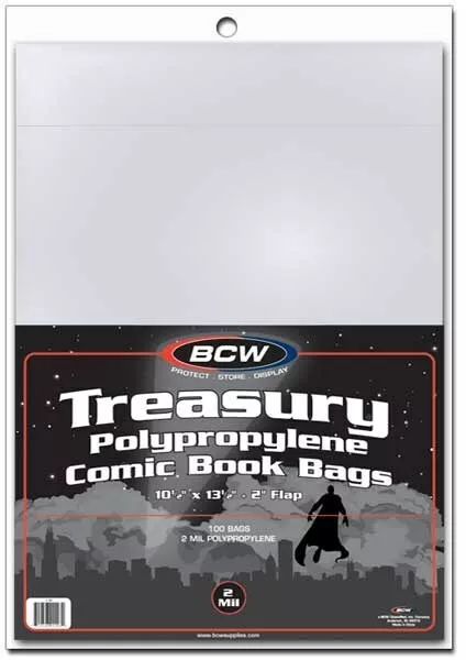 1000 BCW Archival 2-Mil Treasury Comic Book Poly Bags acid free clear sleeves