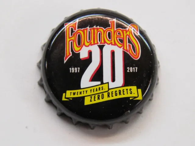 Beer Bottle Crown Cap ~ FOUNDERS Brewing Co 20 Years 1987-2017 ~ MICHIGAN