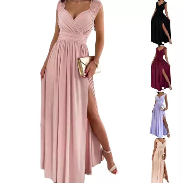 Nuovo Elegante Lungo Palla Abito da Sera Festa Ballo Matrimonio Damigella Sexy