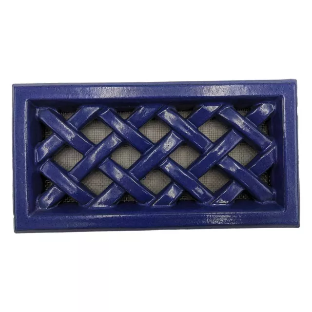 Grille d’aération Claustra terre cuite - 13x24 cm (Emaillée bleu)