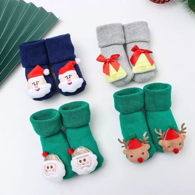 Chaud Chaussettes pour enfants de sol Chaussettes de Noël pour bébé Épaissi