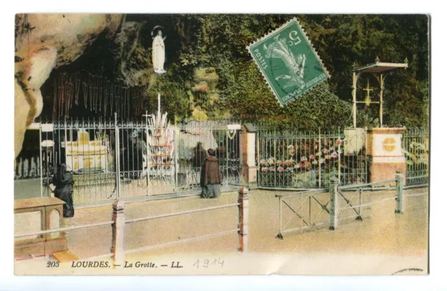 CPA-Carte postale- France - Lourdes - La Grotte - 1914 (CP111)