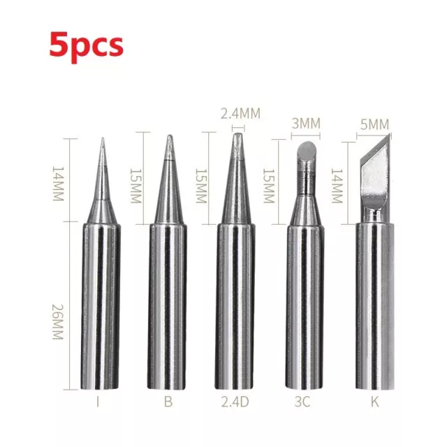 5Pcs Soldering Iron Tips 900M-T Series for Solder Rework Station Repair Tool