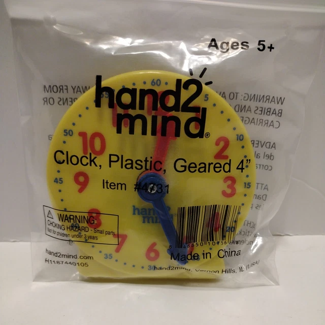 ETA CUISENAIRE HAND2MIND Learning Clock Geared 4 Inch Clock New $4.50 ...