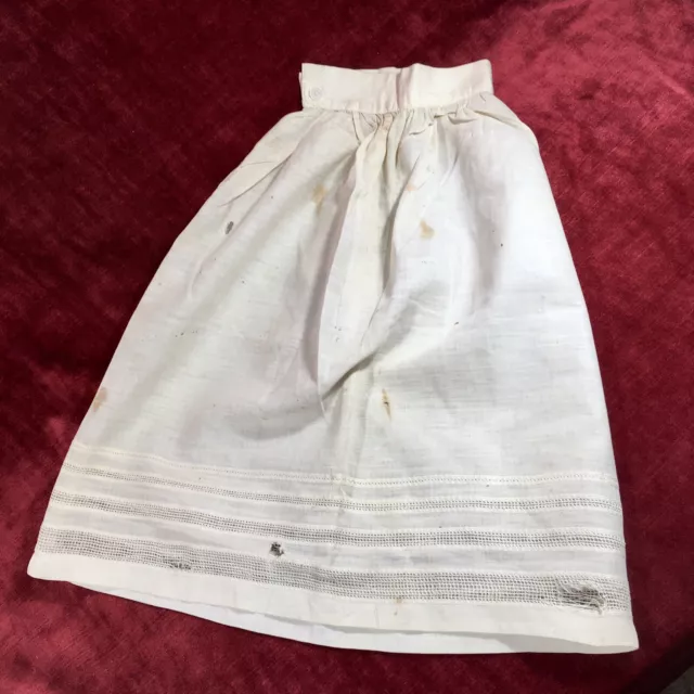 Antique Little Girls Half Slip 12” Waist Button Top Handmade