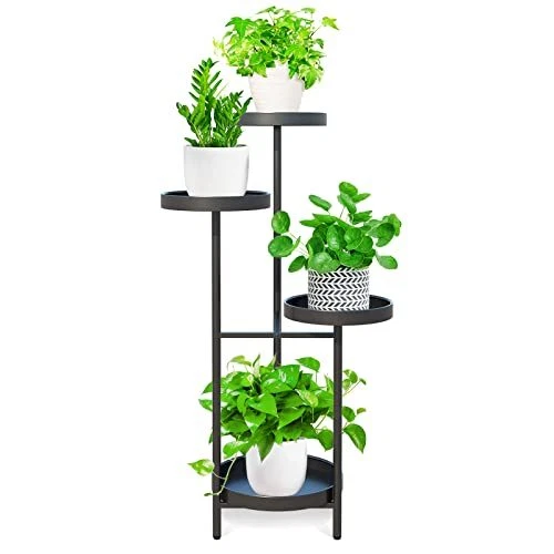 YisanCrafts Plant Stand 4 Tier Metal Indoor Outdoor Tall Corner Flower Pot