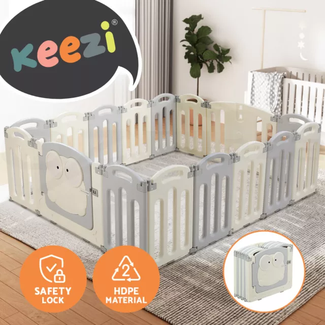 Keezi Kids Baby Playpen Safety Gate Toddler Fence Barrier Play Game 16/20 Panels