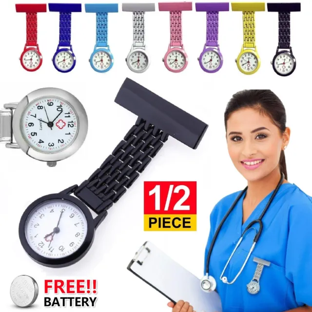 Metal Nurse Chain Brooch Fob Watch Nursing Nurses Pendant Clip-On Pocket Watches