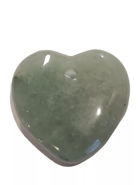 Jade LARGE Estate Pendant Heart 225tcw 45g Glossy Green 2"