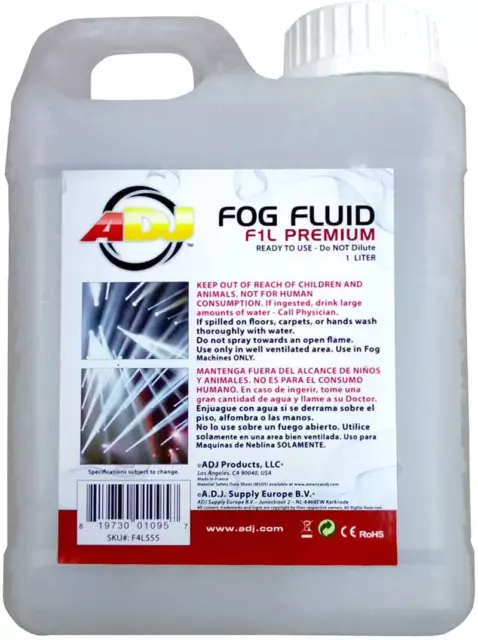 Smoke Fog Juice Liquid Fluid Universal Fit For Water Based Fog Machines 1 Litre