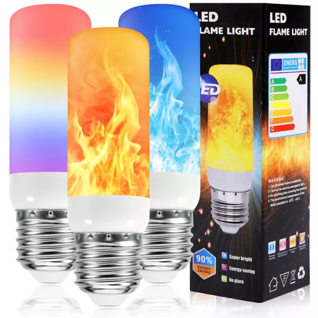 1-10x LED Flamme Glühbirnen 3 Modi Feuer Glühbirnen E12/E14/E27/B22 Flackernde